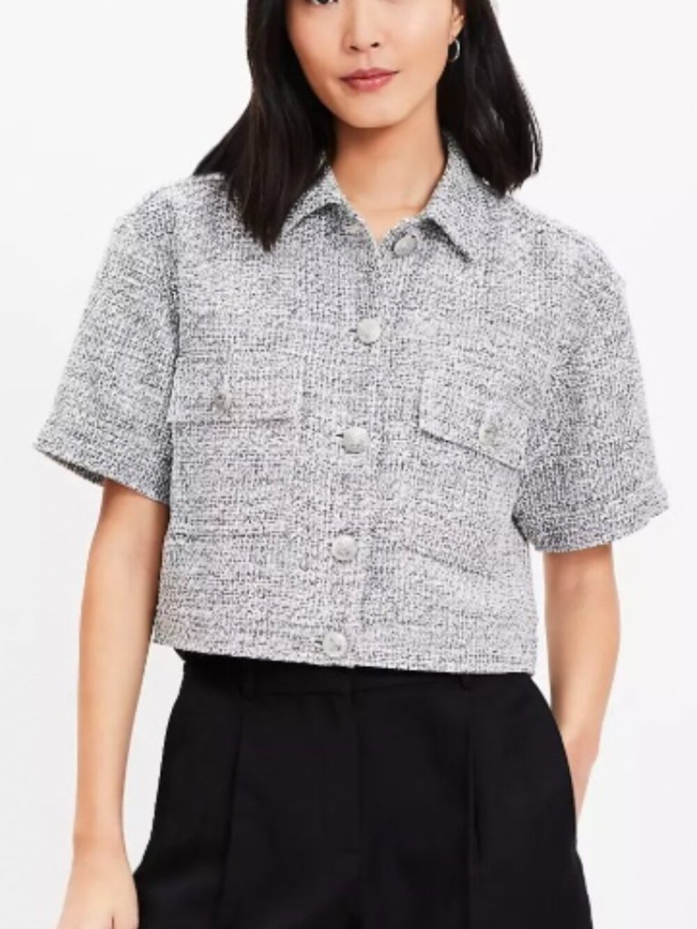 LOFT Tweed Short Sleeve Jacket